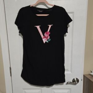 Victoria Secret Night Shirt with Pink Floral V Design